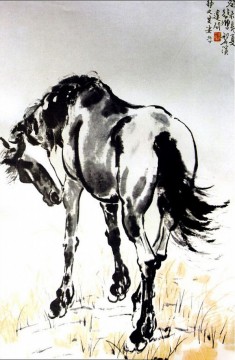 horse cats Painting - Xu Beihong a horse old China ink